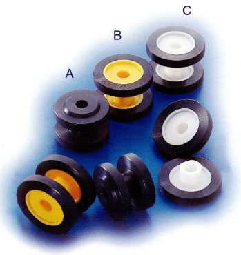 CPU PU friction wheels, types A to C